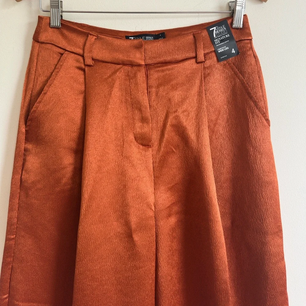 New York & Company Satin Orange Bermuda Shorts